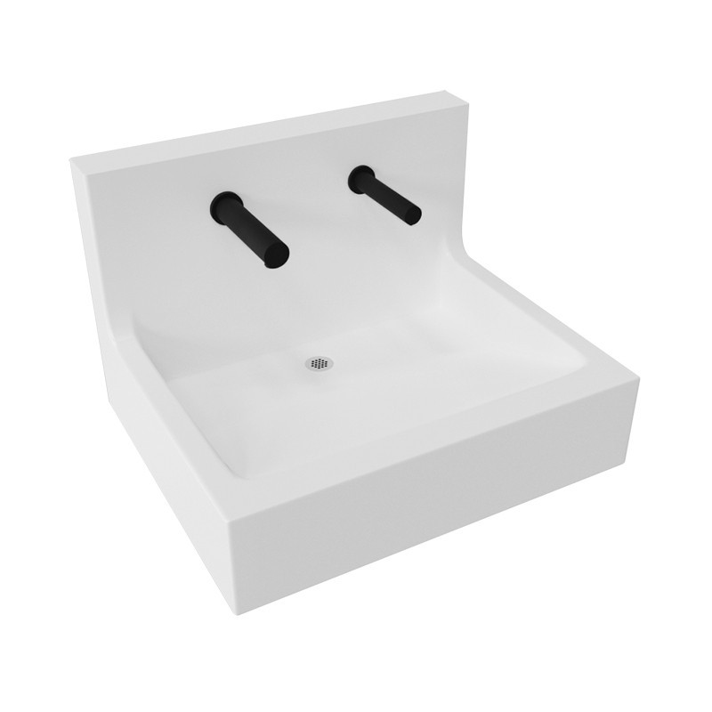Lavabo de acero inoxidable rectangular con vaciado invisible