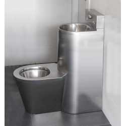 Miniature-3 Combiné lavabo WC compact inox avec encombrement réduit largeur 360 mm IN-3025