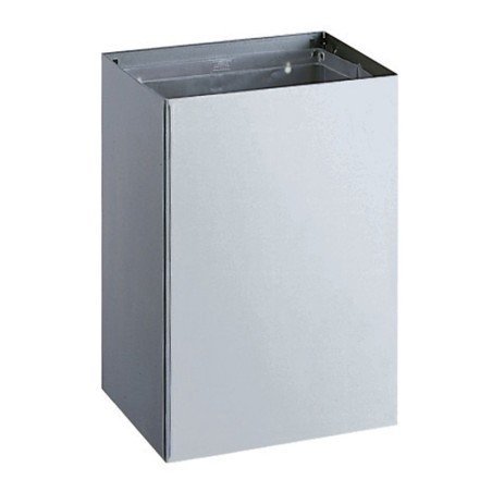Large wall-mounted stainless steel 76L waste bin