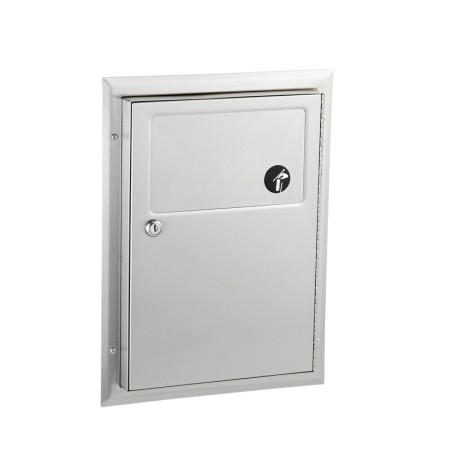 One-piece pressed bin for partition wall, with removable receptacle