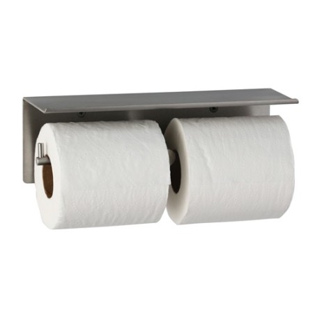 Porte-rouleau avec 2 barres solides pour papier WC, avec tablette pour poser des objets