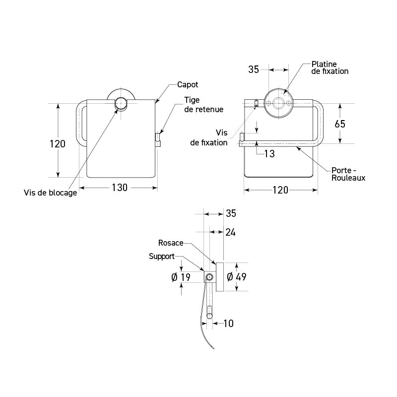 Portarollo papel higiénico inox de pared NEOX con tapa - SUPRATECH