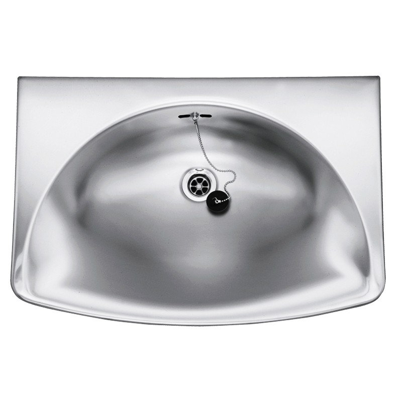 Photo Lavabo mural de acero inoxidable, diseño de lavabo grande LM-301