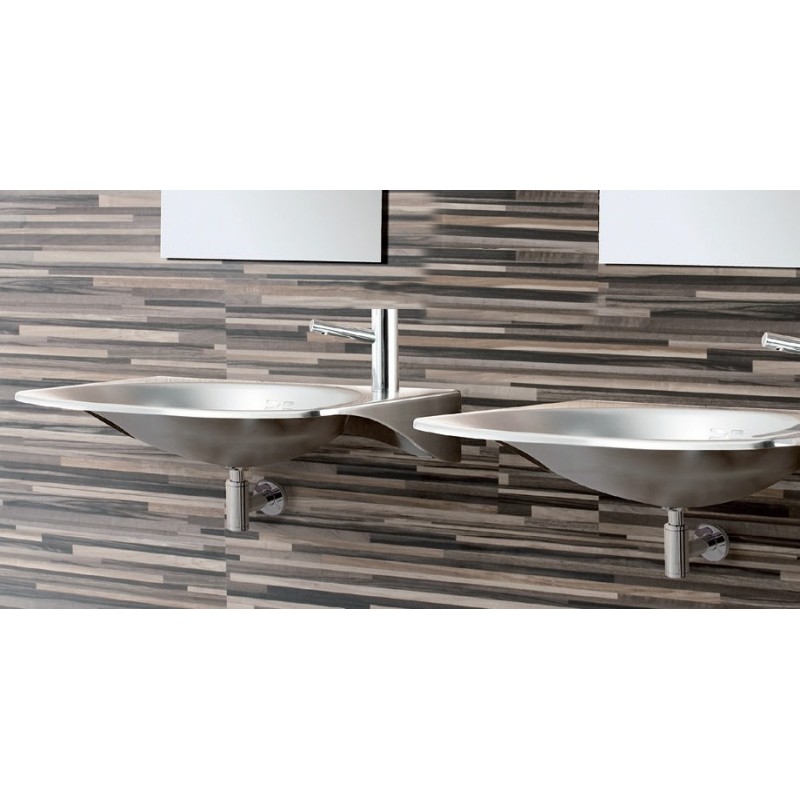 Lavabo design contemporain suspendu inox