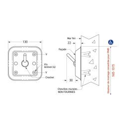 Wall-mounted anti-ligature stainless steel coat hook Wall-mounted anti-ligature stainless steel coat hook