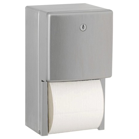 Distributeur double rouleau papier WC en inox