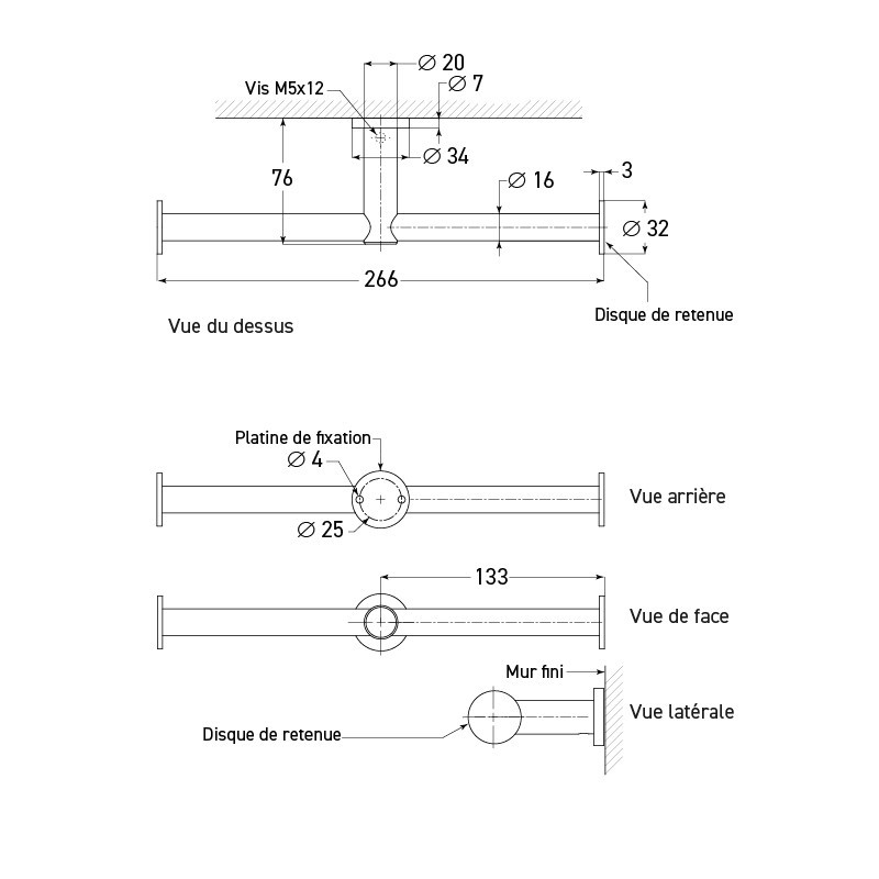 UNO stainless steel double wall-mounted toilet paper holder