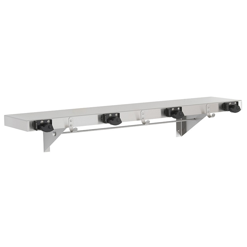 Stainless steel shelf for broom and rags, with drying rod BO-224x36 Photo Stainless steel shelf for broom and rags, with drying rod BO-224x36