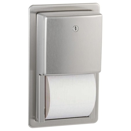 Doble portarollo papel higiénico empotrado inox NOVA - SUPRATECH