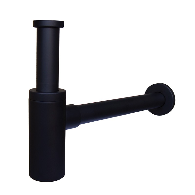 Siphon lavabo design noir mat BS-9N Photo Siphon lavabo design noir mat BS-9N