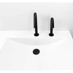 Miniature-1 Bonde lavabo noir mat clic clac ou écoulement libre S-12N
