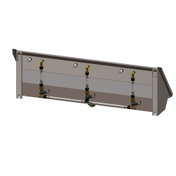 Miniature-2 Wall-mounted automatic communal stainless steel urinal with integrated individual flushing URCO-1-120-M9T