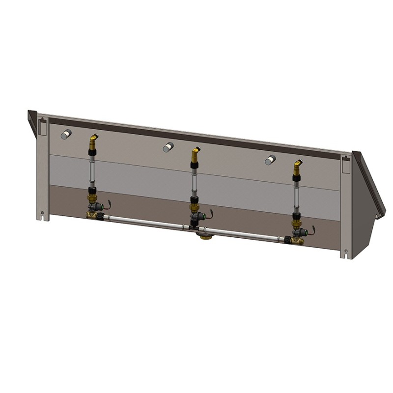 Urinoir collectif automatique suspendu inox avec rinçage individuel intégré