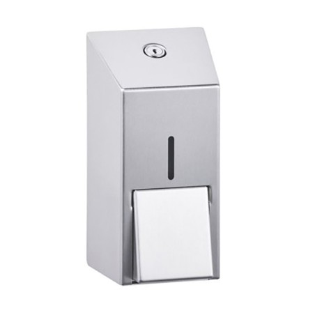 Petit distributeur savon liquide inox brossé mural