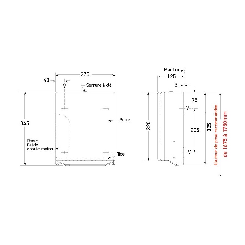 Wall-mounted paper towel dispenser