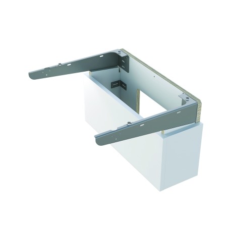 Support mural avec consoles pour plan-vasques