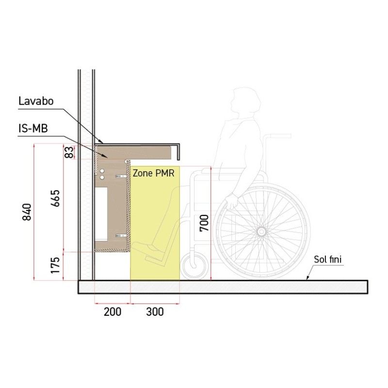 Lavabo accessible PMR