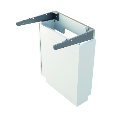 Floor-mounted vanity unit with door(s) and shelves