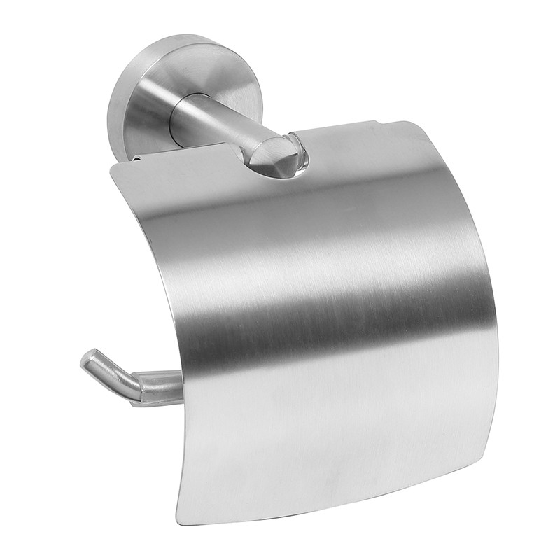 Photo Stainless steel wall-mounted toilet paper holder with protective cover AM-05-S