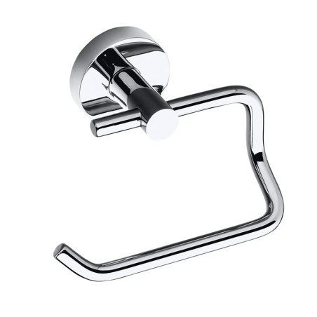 Screw-mounted brass toilet roll holder, left side