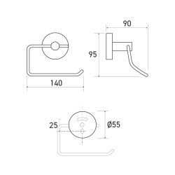 Wall-mounted toilet paper holder, left or right installation