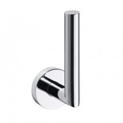 Screw-mounted vertical spare roll holder in chrome-plated brass