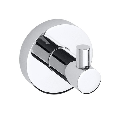 Simple and robust chrome-plated brass coat rack. Concealed fixings.