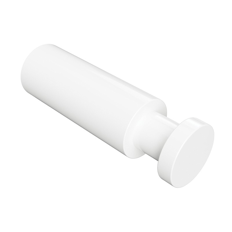 Photo Porte manteau simple et robuste en laiton, finition blanc mat AM-20-B