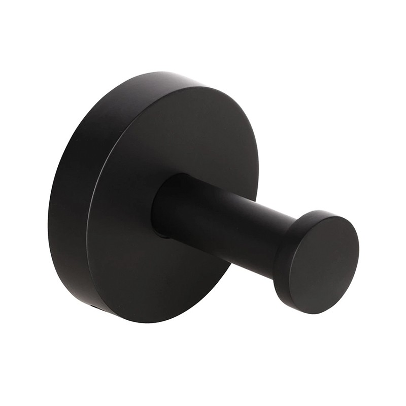 Photo Porte-manteau simple et esthétique en laiton finition noir mat AM-24-N