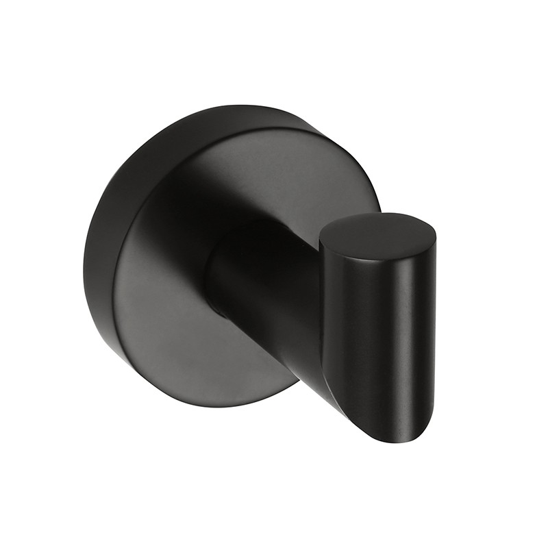 Photo Matte black brass hook with concealed fixings AM-26-N