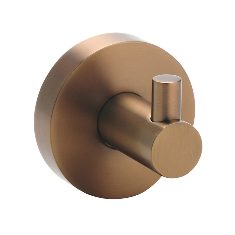 Photo Simple and robust PVD copper brass coat hook. Concealed fixings. AM-16-CO