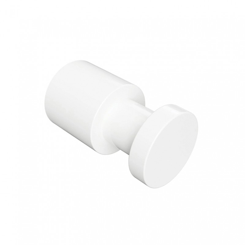 Photo Porte manteau sobre et robuste en laiton finition blanc mat, fixations invisibles AM-22-B