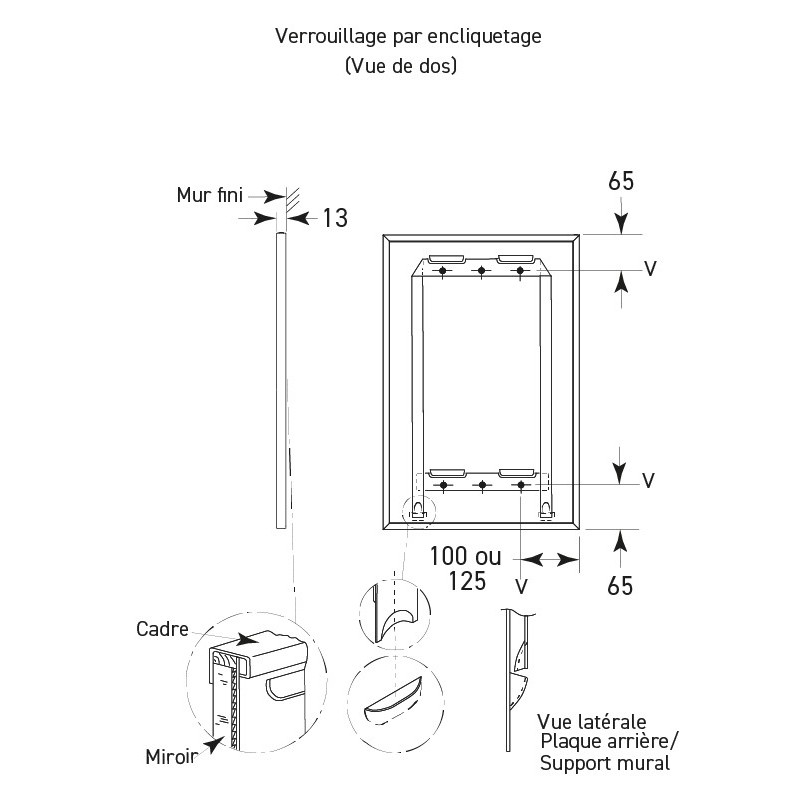 Mirror with stainless steel frame