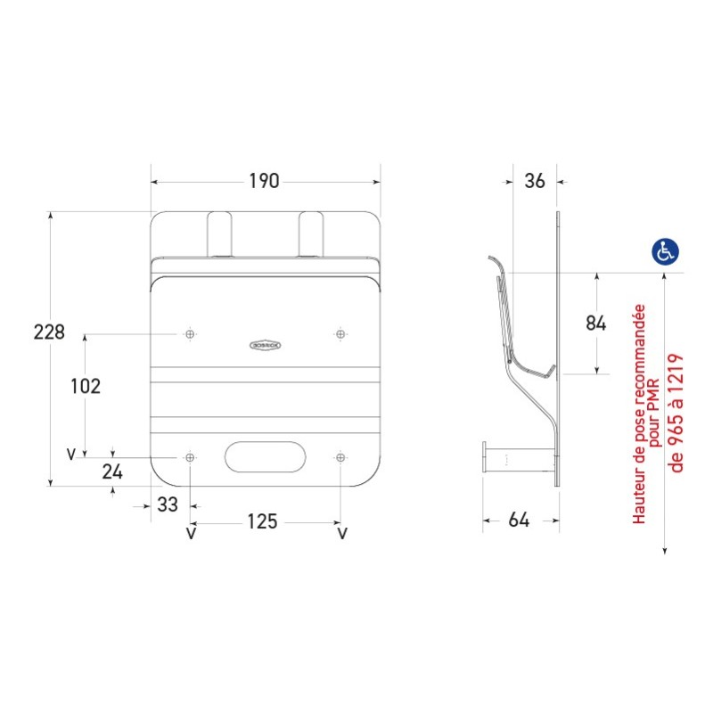 Soporte para tableta y bolsa de pared de acero inoxidable