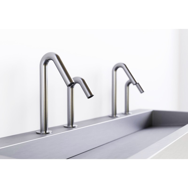 Touch free water and soap faucet ONE with concealed detection
