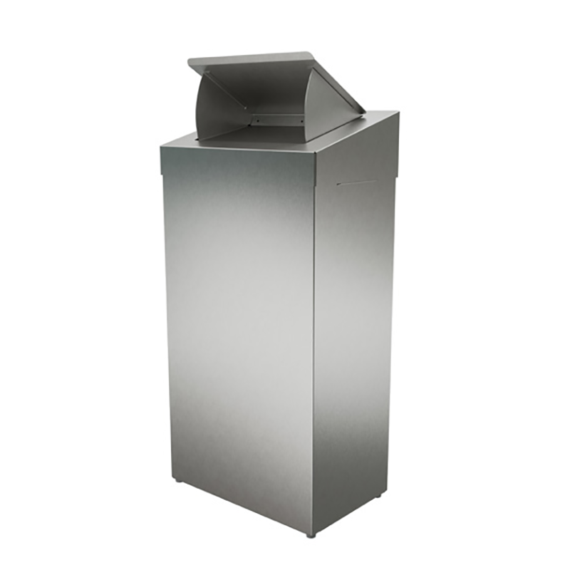 Stainless Steel Feminine Hygiene Bin 22.5 L Floor Model with Hidden Content Flap Stainless Steel Feminine Hygiene Bin 22.5 L Floor Model with Hidden Content Flap