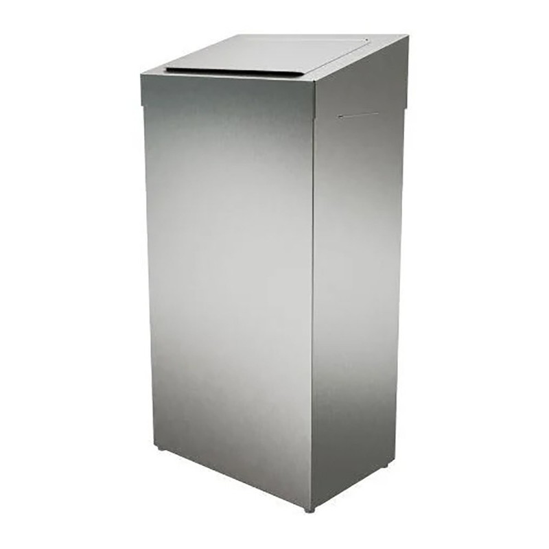 Stainless Steel Feminine Hygiene Bin 22.5 L Floor Model with Hidden Content Flap Stainless Steel Feminine Hygiene Bin 22.5 L Floor Model with Hidden Content Flap