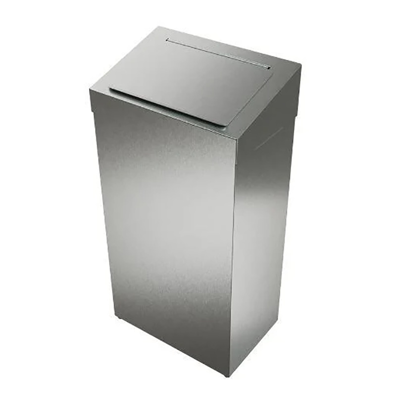 Stainless Steel Feminine Hygiene Bin 22.5 L Floor Model with Hidden Content Flap Stainless Steel Feminine Hygiene Bin 22.5 L Floor Model with Hidden Content Flap