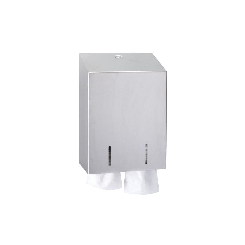 Distributeur double inox papier toilette plat ELITE feuille à feuille