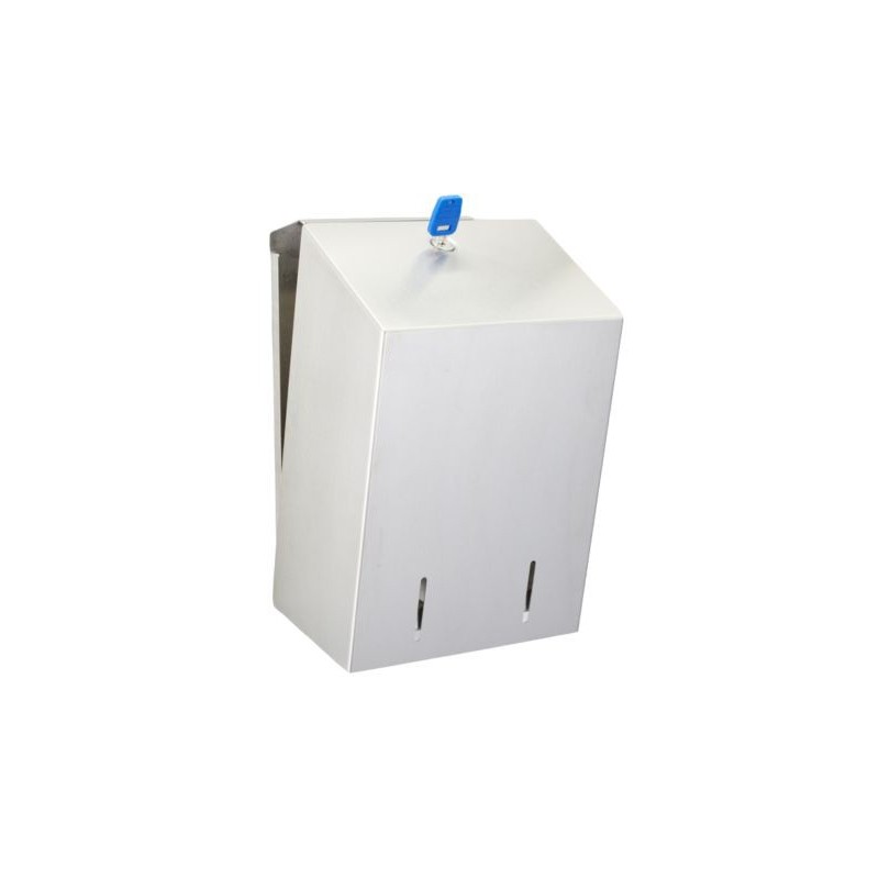 Distributeur double inox papier toilette plat ELITE feuille à feuille