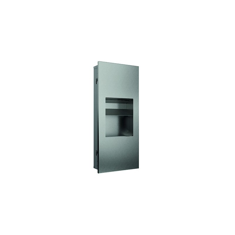 Combiné inox encastrable SLIM distributeur essuie-mains et poubelle 5 L