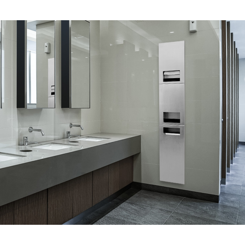 Sèche-mains automatique encastré SLIM inox anti-vandalisme ligne pure