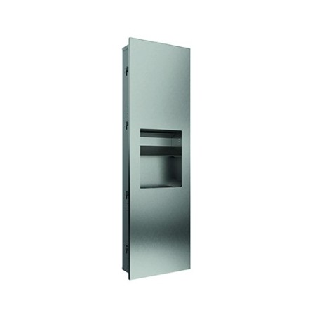 Combiné inox encastrable SLIM distributeur essuie-mains et poubelle 10 L