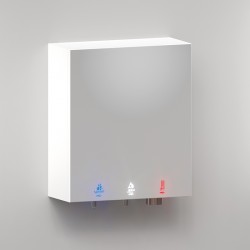 Meuble haut miroir 3 en 1 savon, eau et air pour lavabo en collectivités