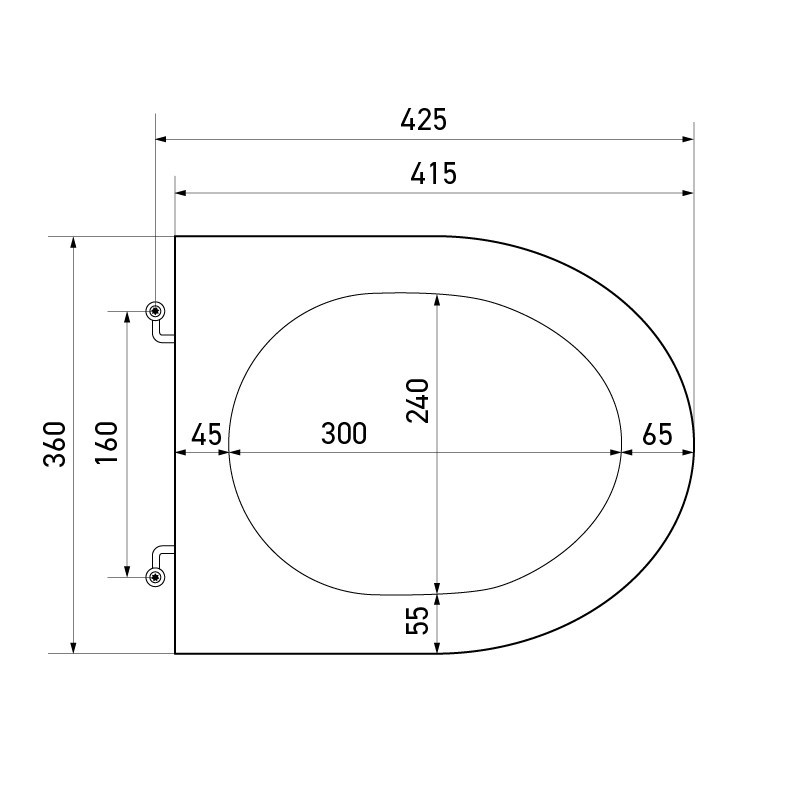 Abattant WC inox simple
