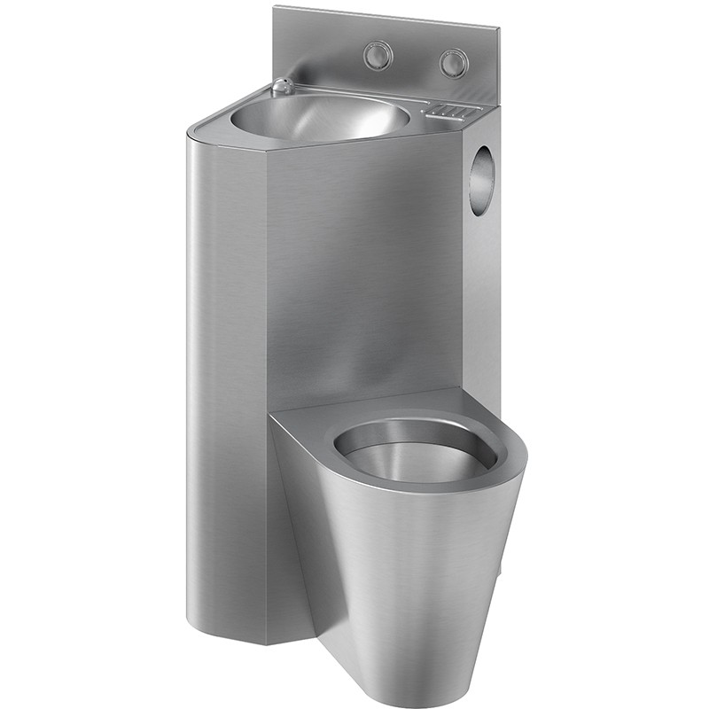 Photo Lavabo combinado montado en el suelo de acero inoxidable IN-3013