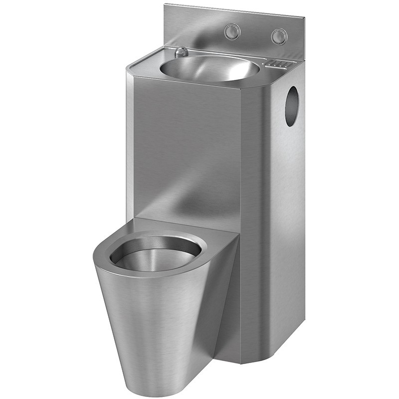 Floor standing WC and sink combination stainless steel COMPAC