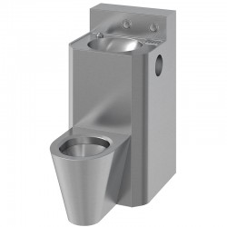 Lavabo combinado con inodoro de pie de acero inoxidable, versión central