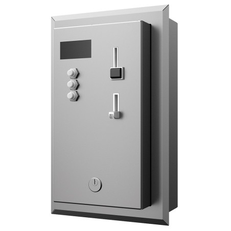 Multiple coin timer shower flush-mounted stainless steel anti-vandalism