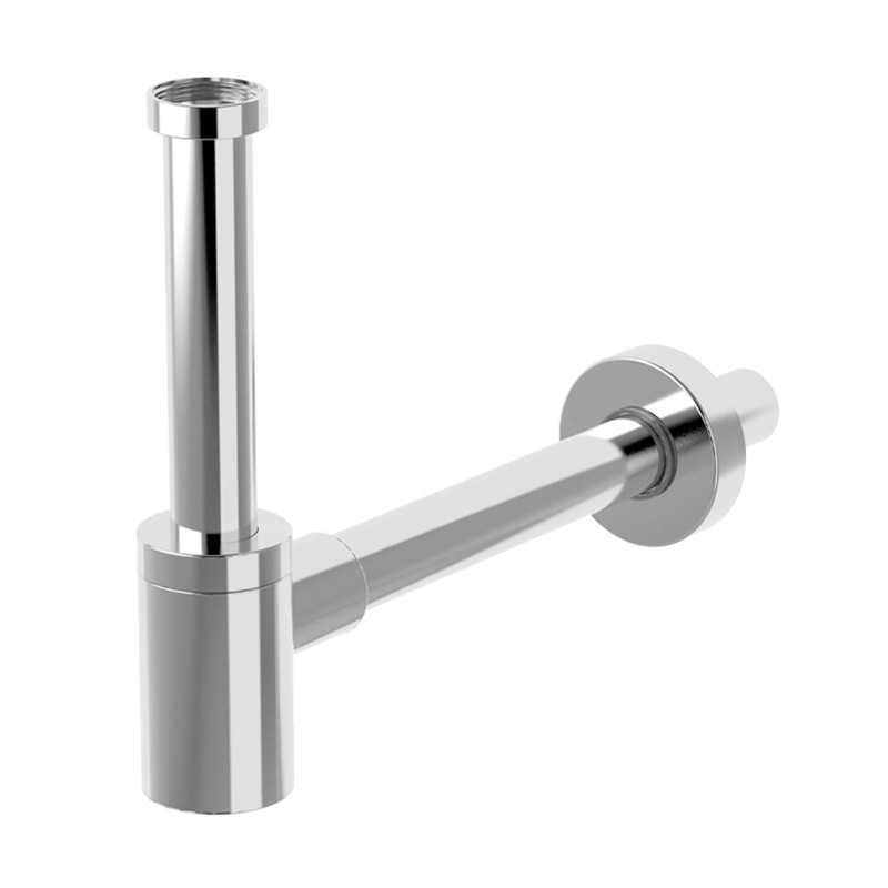 Photo DESIGN short chrome-plated stainless steel waste trap 1 1/4'' BS-9BC